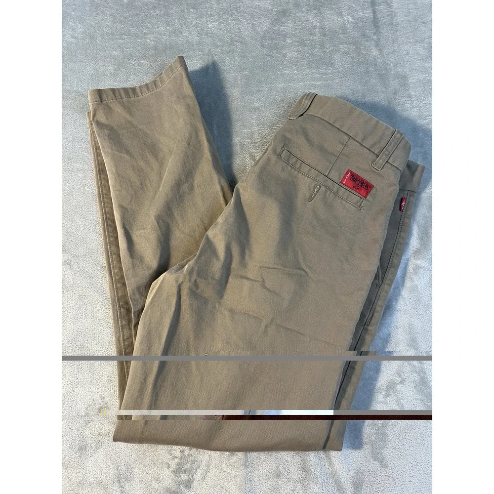 Levi's Mens Khaki Chino Pants Size 32 Casual Straight Flat Front Tan